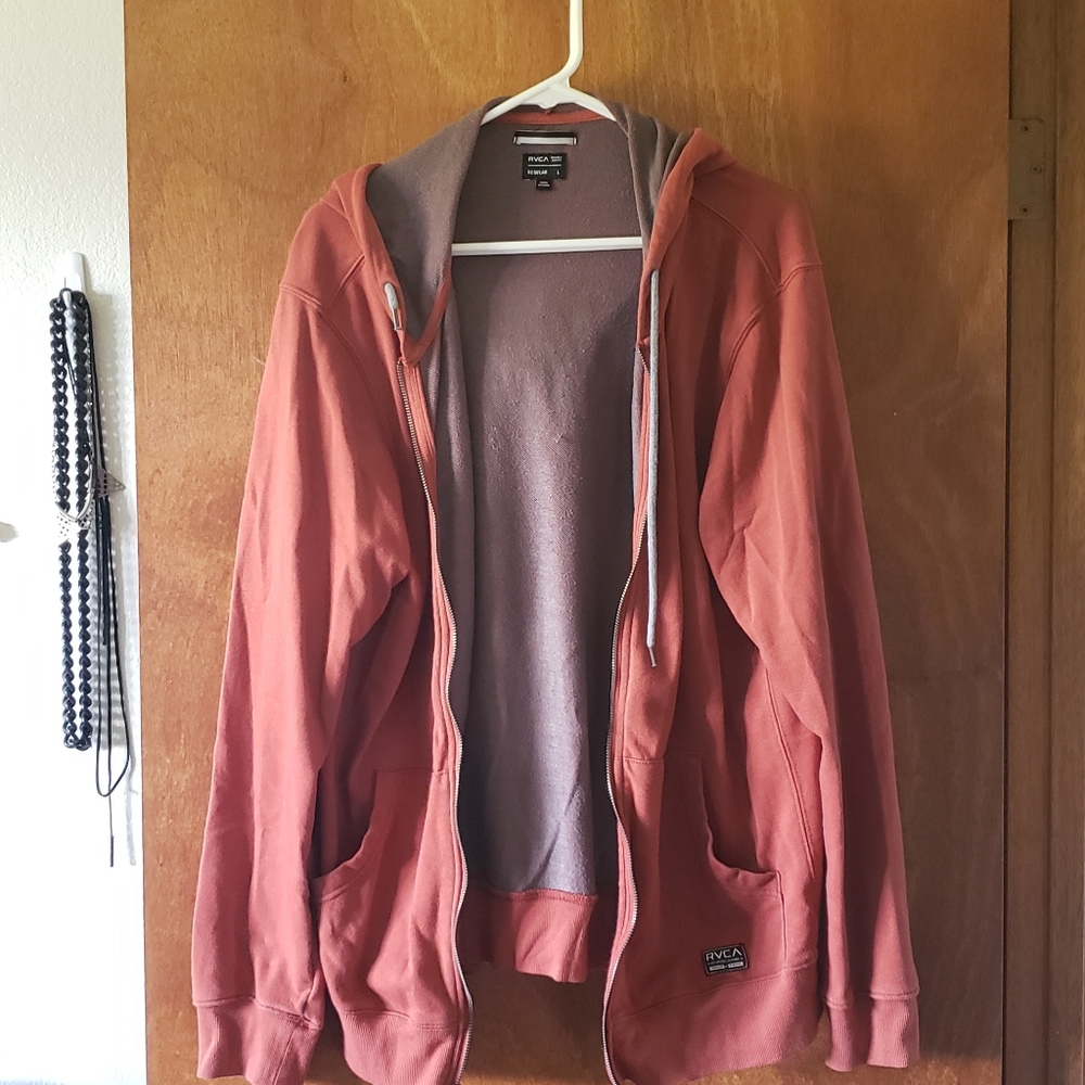 Orange RVCA jacket with hood